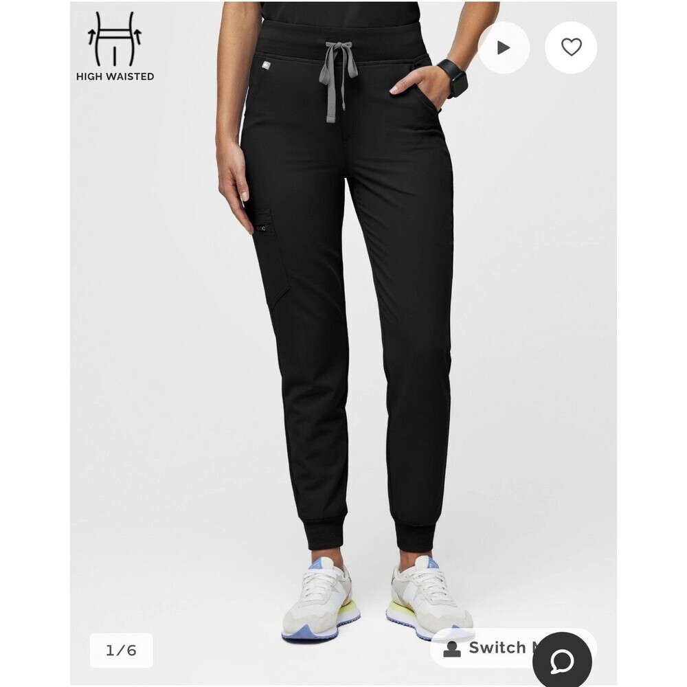 FIGS High Wasted Zamora Jogger Scrub Pants Women's Small Drawstring Cargo Pocket